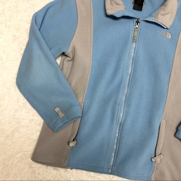 The North Face Baby Blue Fleece Jacket Girls Sz L - Picture 2 of 10